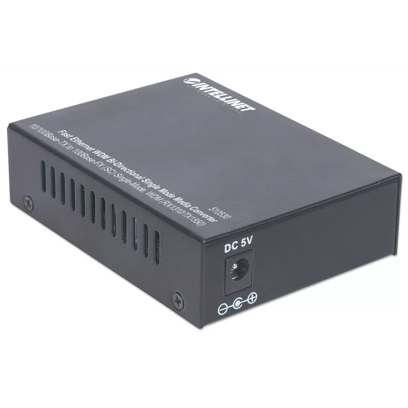 Intellinet Fast Ethernet WDM dvipusis vienmodis medijos keitiklis, 10/100Base-Tx į 100Base-Fx (SC) vienmodis, 20 km, WDM (Rx1310/Tx1550)