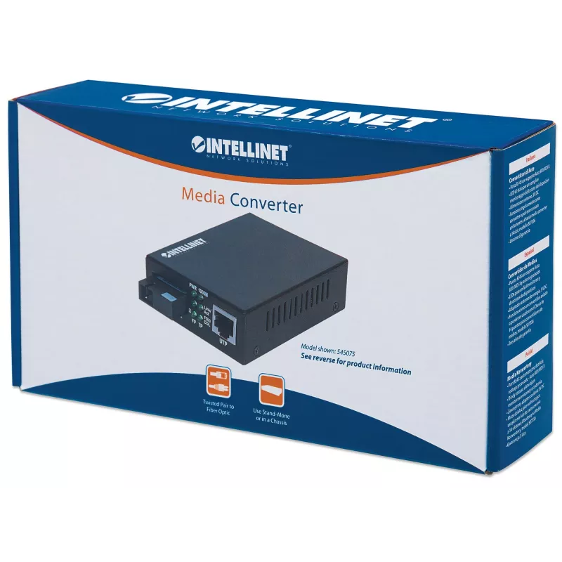Intellinet Fast Ethernet WDM dvipusis vienmodis medijos keitiklis, 10/100Base-Tx į 100Base-Fx (SC) vienmodis, 20 km, WDM (Rx1310/Tx1550)