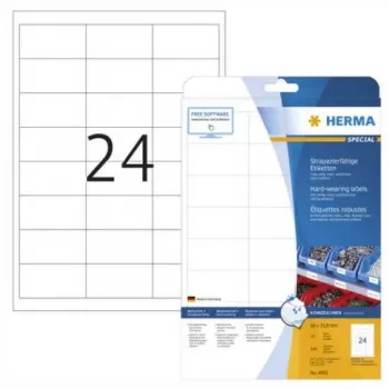 Lipnūs etikečių lapai HERMA 4582, A4, 240 vnt., balti matiniai