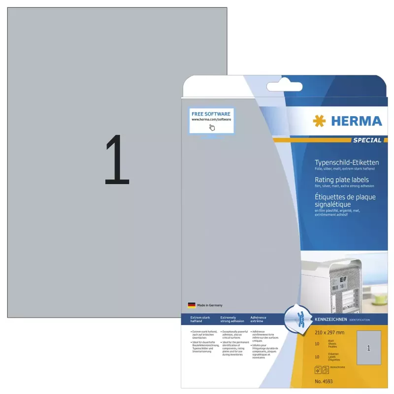 Lipnios etiketės stačiakampės HERMA 4593