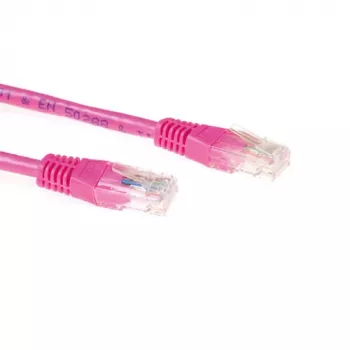 ACT Pink 15 m U/UTP CAT6A jungiamasis kabelis su RJ45 jungtimis