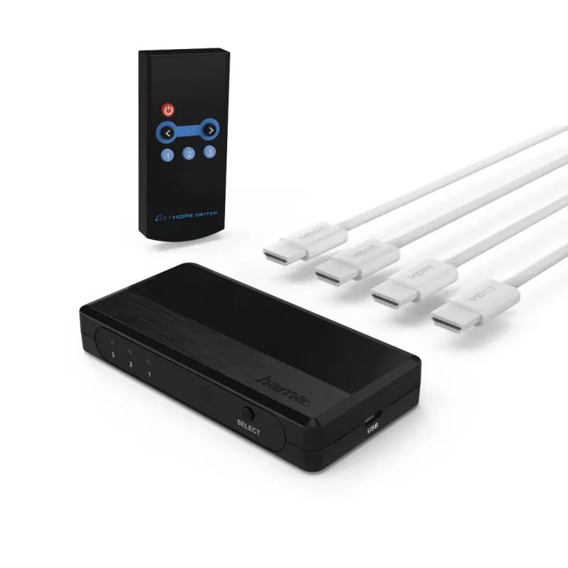 Hama 00121760 HDMI jungiklis juodas 1080p DTS-HD Dolby Digital