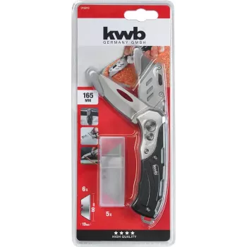 Universalus peilis daugiafunkcis KWB 016910 su fiksuojamu ašmeniu, juodas, Drop point