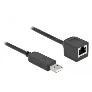 Jungiamasis kabelis DeLOCK 64164 USB 2.0 Type-A į RS-232 RJ45 1 m juodas