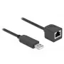 Serijinio ryšio kabelis DeLOCK 64165 USB 2.0 Type-A į RS-232 RJ45 2m juodas