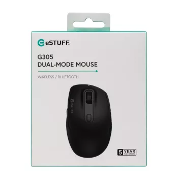 eSTUFF GLB214002 pelė Office dešinei rankai RF belaidė + Bluetooth IR LED 1800 DPI