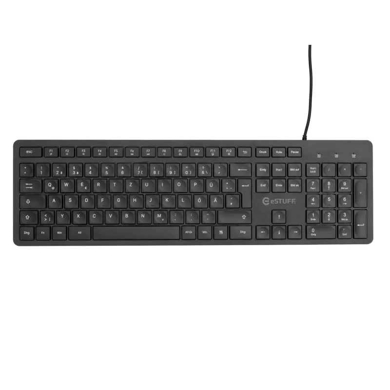 Klaviatūra eSTUFF GLB211402 Office USB QWERTZ Juoda