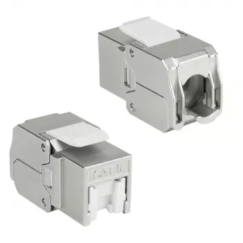 ACT Keystone Jack RJ45 CAT6 Ekranuotas beįrankis su užraktu Baltas Sidabrinis