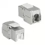 ACT Keystone Jack RJ45 CAT6 Ekranuotas beįrankis su užraktu Baltas Sidabrinis