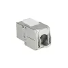 ACT Keystone Jack RJ45 CAT6 Ekranuotas beįrankis su užraktu Baltas Sidabrinis