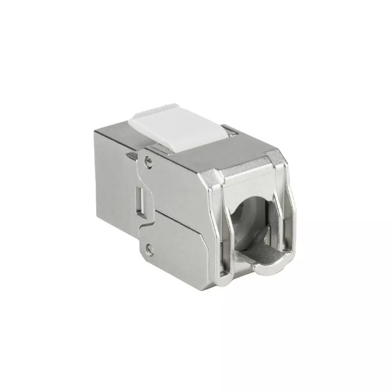 ACT Keystone Jack RJ45 CAT6 Ekranuotas beįrankis su užraktu Baltas Sidabrinis