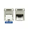 ACT Keystone Jack RJ45 CAT6 Ekranuotas beįrankis su užraktu Baltas Sidabrinis
