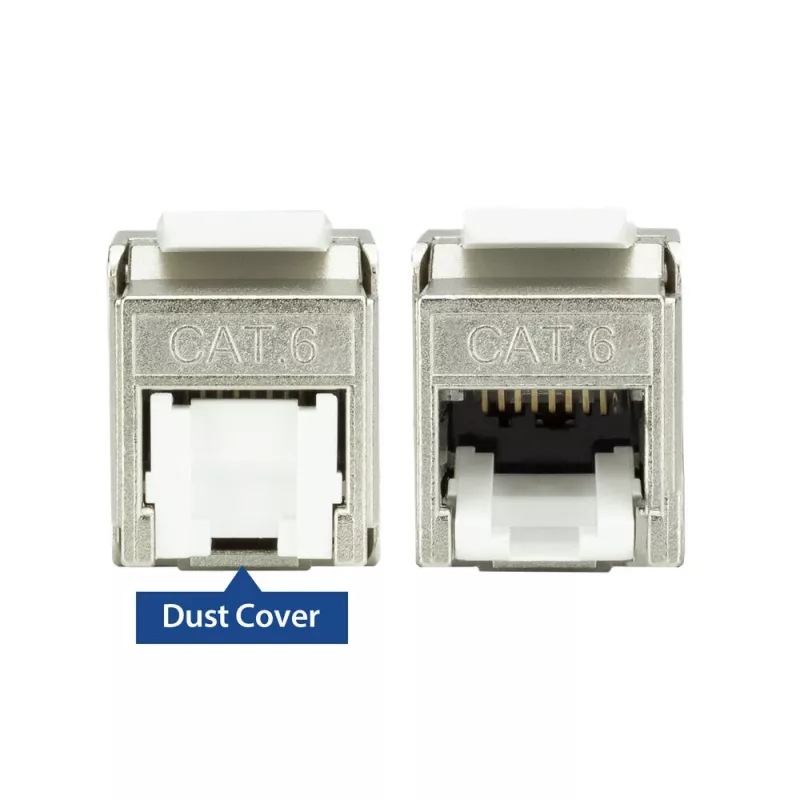 ACT Keystone Jack RJ45 CAT6 Ekranuotas beįrankis su užraktu Baltas Sidabrinis