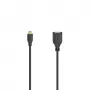 Hama Flexi-Slim USB 2.0 laidas 0,15 m Micro-USB A / USB A juodas