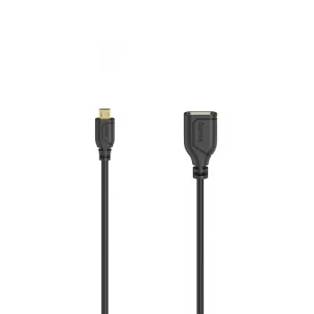 Hama Flexi-Slim USB 2.0 laidas 0,15 m Micro-USB A / USB A juodas