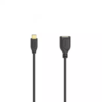 Hama Flexi-Slim USB kabelis USB 2.0 0,15 m USB C USB A Juoda