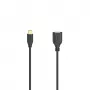 Hama Flexi-Slim USB kabelis USB 2.0 0,15 m USB C USB A Juoda