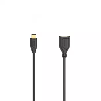 Hama Flexi-Slim USB kabelis USB 2.0 0,15 m USB C USB A Juoda