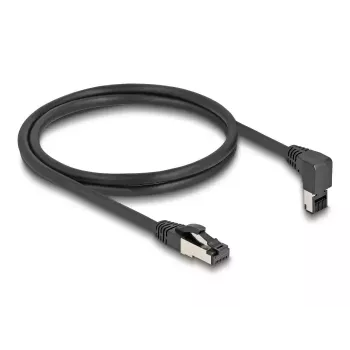 Tinklo kabelis DeLOCK RJ45 Cat.8.1 90° Kryptimi Aukštyn 10m Juodas