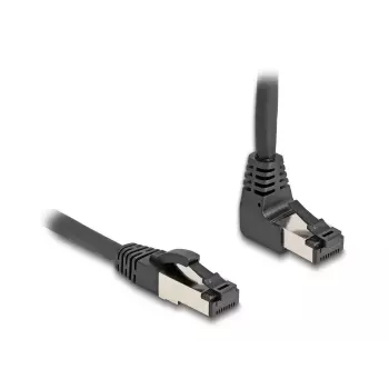 Tinklo kabelis DeLOCK RJ45 Cat.8.1 90° Kryptimi Aukštyn 10m Juodas