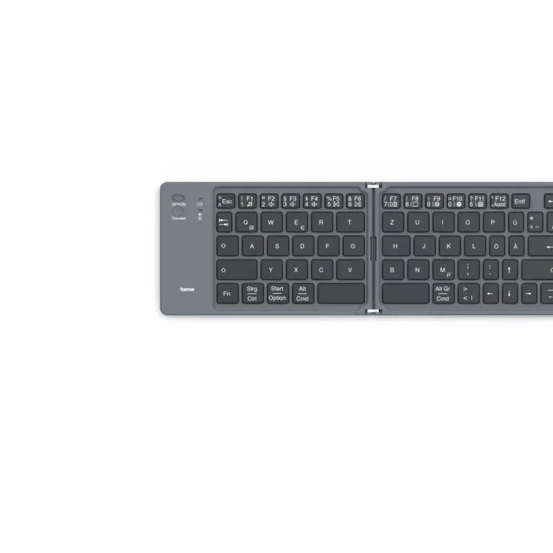 Hama Travel 450 sulankstoma klaviatūra QWERTZ vokiška Bluetooth juoda, tamsiai pilka