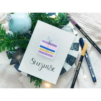 Flomasteris su blizgučiais Edding 4-1340-4-3 Blue Ochre Pink Purple – šepetėlio antgalis