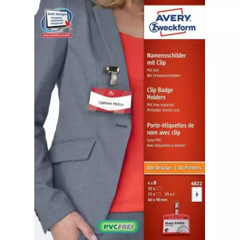 Nelipnios etiketės AVERY 4822 Skaidrios baltos stačiakampės 32 vnt.