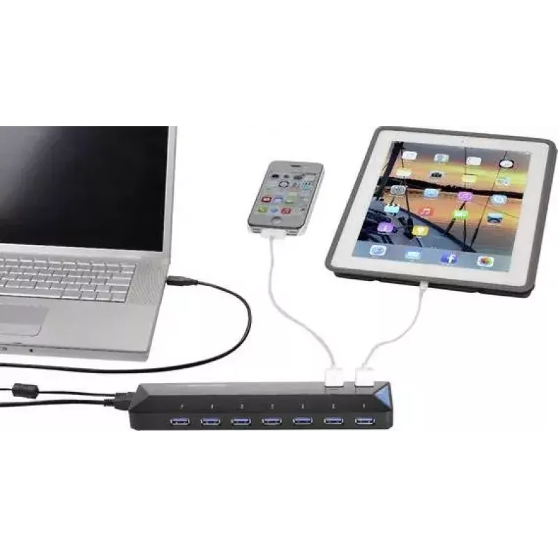 USB 3.2 Gen 1 sąsajų šakotuvas Renkforce RF-3806034, 7 prievadai