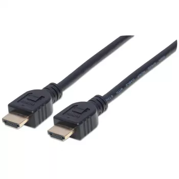 Manhattan HDMI 4K@60Hz laidas su Ethernet – CL3, 3 m, tinkamas montavimui sienoje, vyriškas-vyriškas, juodas