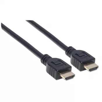 Manhattan HDMI 4K@60Hz laidas su Ethernet – CL3, 3 m, tinkamas montavimui sienoje, vyriškas-vyriškas, juodas
