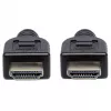 Manhattan HDMI 4K@60Hz laidas su Ethernet – CL3, 3 m, tinkamas montavimui sienoje, vyriškas-vyriškas, juodas