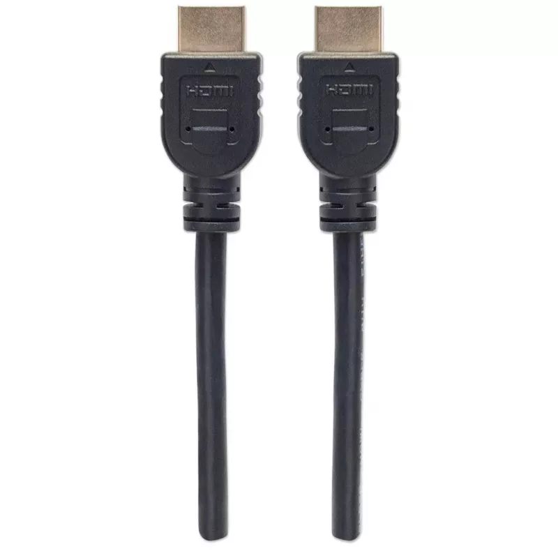 Manhattan HDMI 4K@60Hz laidas su Ethernet – CL3, 3 m, tinkamas montavimui sienoje, vyriškas-vyriškas, juodas