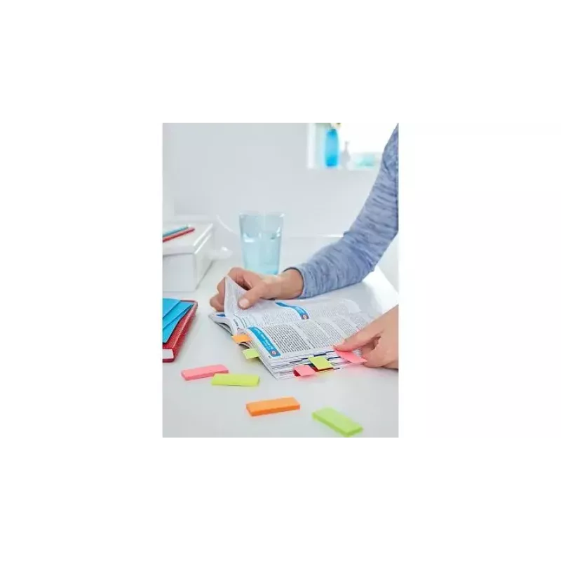 Lipnūs užrašai TESA 56691 daugiaspalviai neoniniai stačiakampiai 20×50 mm 50 lapų
