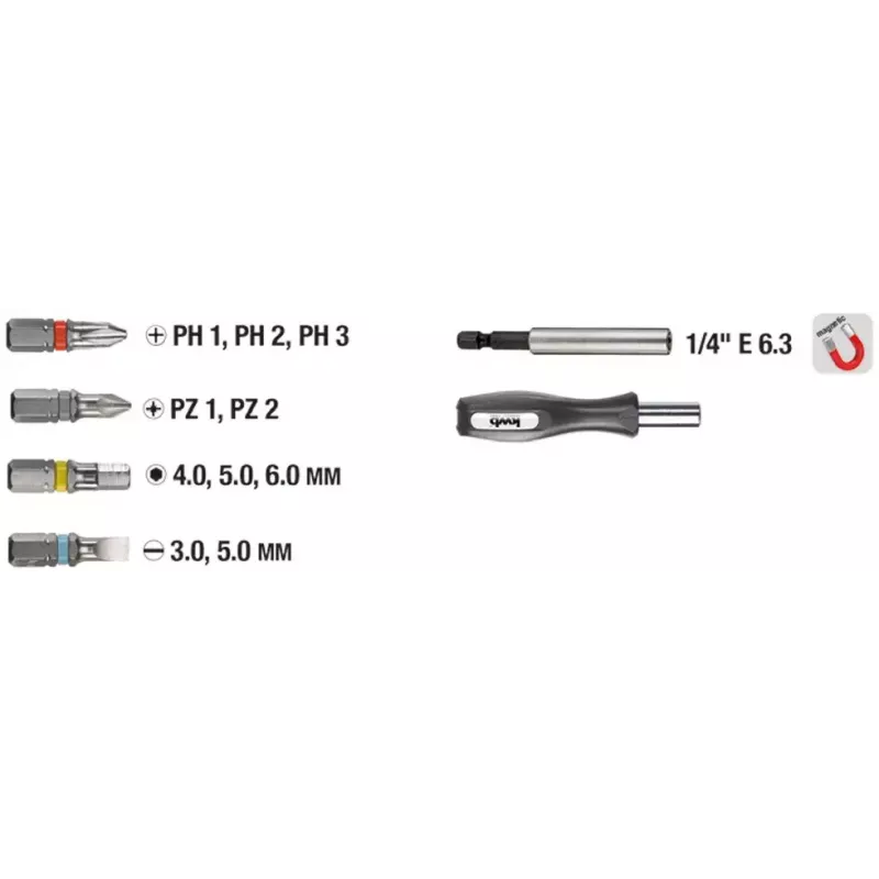Antgalių rinkinys KWB Industrial Steel Standard Handy Bit Box