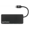 Manhattan USB-C Dock / Hub su kortelių skaitytuvu, 3x USB-A, 5 Gbps (USB 3.2 Gen1), juodas