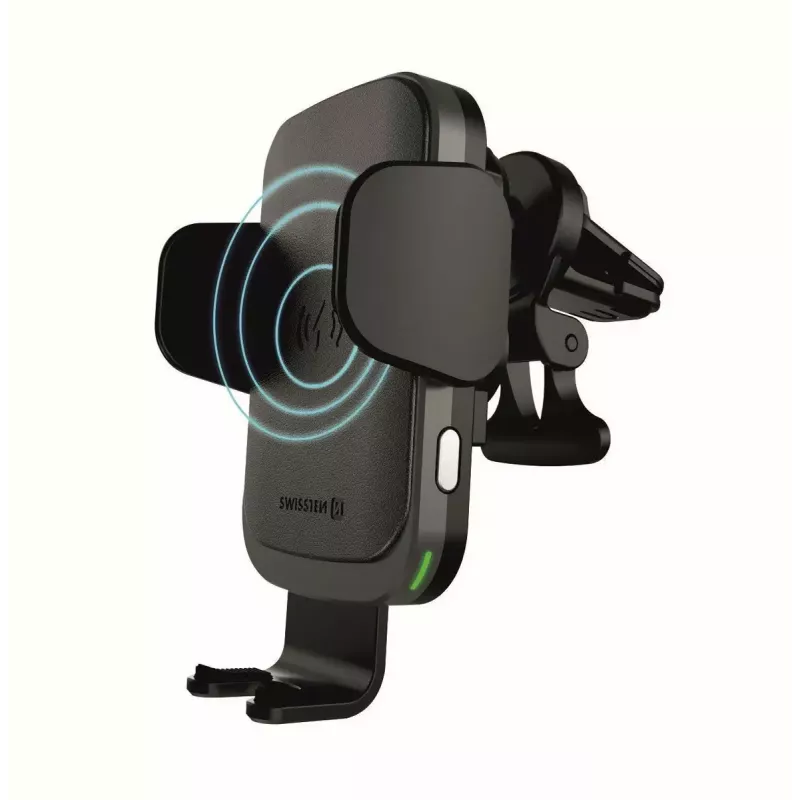 Automobilinis belaidis įkroviklis ir laikiklis SWISSTEN W2-AV5, 15W Qi įkrovimas, Micro USB kabelis 1,2 m