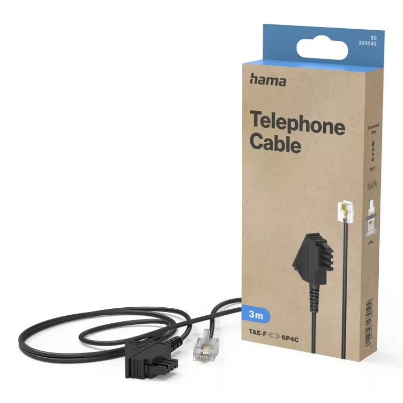 Hama 00300045 telefono kabelis 3 m Juodas