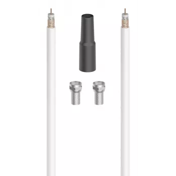 Hama Digital koaksialinis kabelis 10 m F tipo juodas, metalinis, baltas