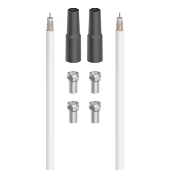Hama Digital koaksialinis kabelis 20 m Juodas, Metalinis, Baltas