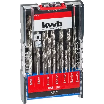 Gręžtų rinkinys KWB 109119 HSS greitapjovis plienas