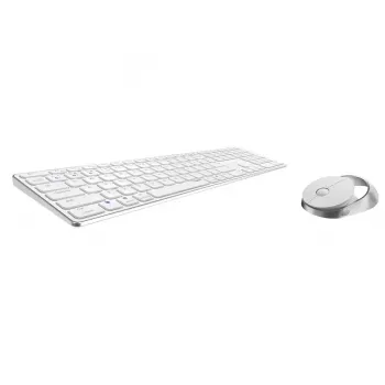 Rapoo 9850M belaidis klaviatūros ir pelės rinkinys, RF Wireless / Bluetooth, QWERTZ vokiškas, baltas