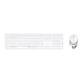 Rapoo 9850M belaidis klaviatūros ir pelės rinkinys, RF Wireless / Bluetooth, QWERTZ vokiškas, baltas