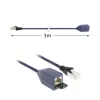 ACT Blue 3 m LSZH S/FTP CAT6A MPTL prailginimo kabelis su apsaugotais RJ45 kištukais