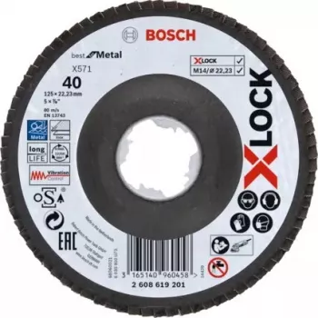 Šlifavimo diskas Bosch X-LOCK X571 BEST FOR METAL plienui