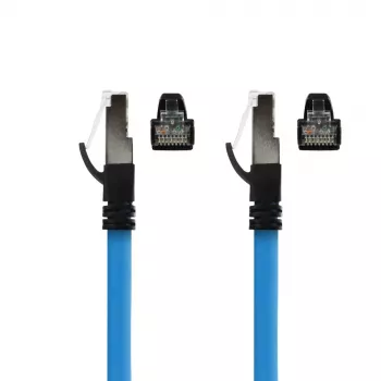 Tinklo kabelis ACT Industrial 3,00 m RJ45 kištukas – RJ45 kištukas Cat6a juodas/mėlynas