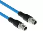 ACT Industrial 1,50 m jutiklio kabelis M12X 8 kontaktų kištukas į M12X 8 kontaktų kištuką, Superflex SF/UTP TPE, ekranuotas