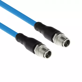 ACT Industrial 3,00 m jutiklio kabelis M12X 8 kontaktų kištukas – M12X 8 kontaktų kištukas, Superflex SF/UTP TPE, ekranuotas
