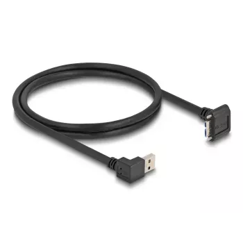 DeLOCK USB 3.2 Gen 1 laidas USB Type-A vyriškas 90° žemyn į Micro-B vyrišką 1 m juodas