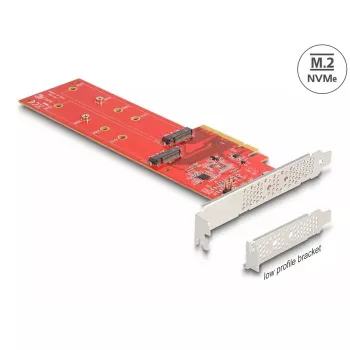 DeLOCK PCI Express x8 kortelė 2 x vidiniai NVMe M.2 Key M 110 mm Bifurkacija Low Profile