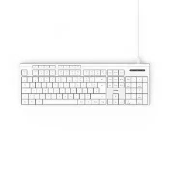 Hama CK-200 klaviatūra, skirta namams/biurui, USB, QWERTZ, vokiškas išdėstymas, balta